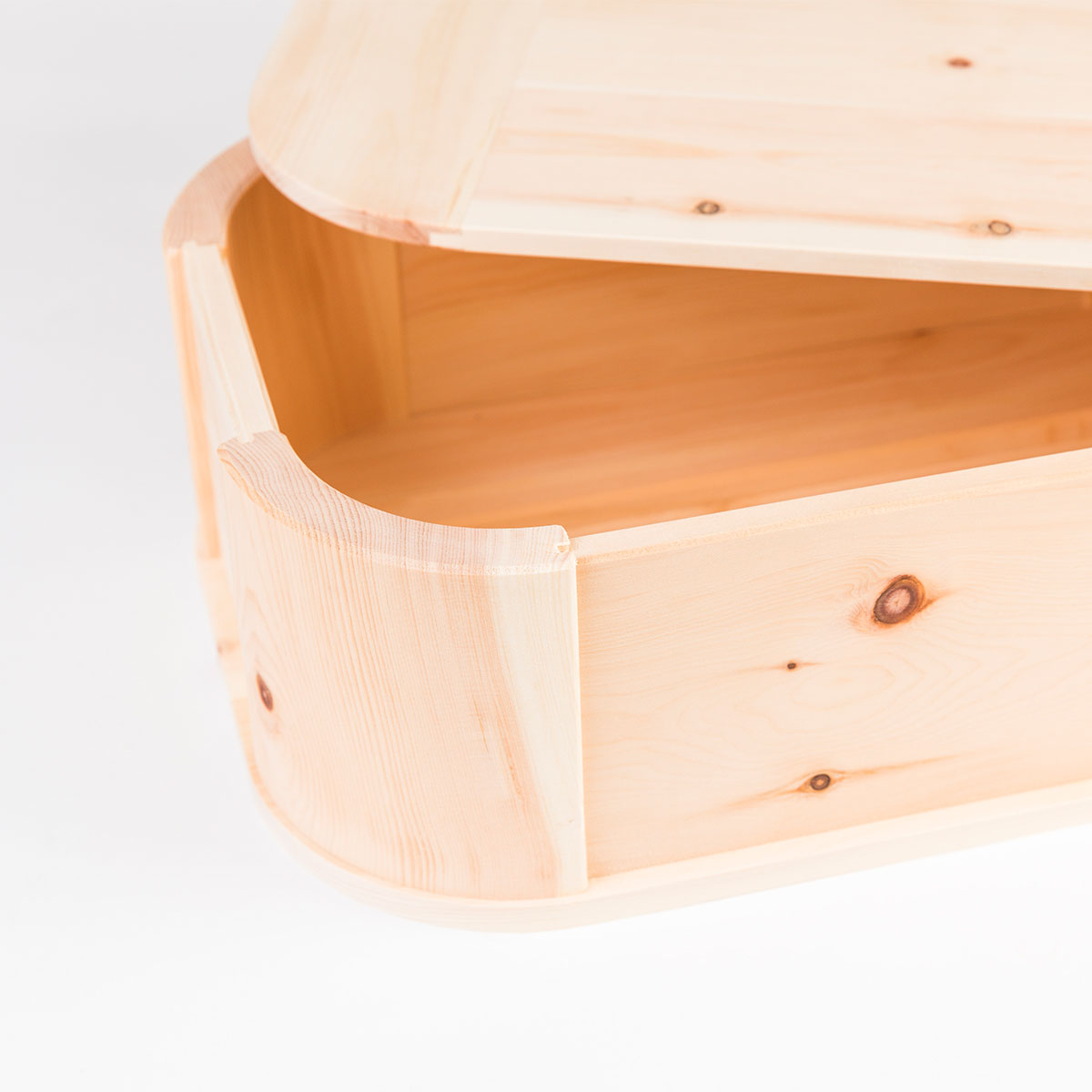 Bread box made of stone pine wood (big size)
