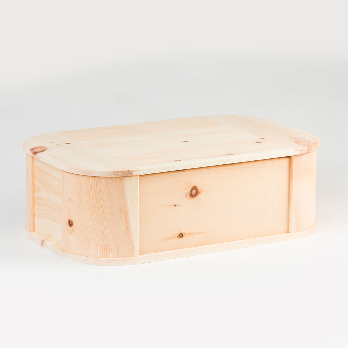 Ceramic bread box dark with wooden lid